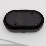 Plafonnier extérieur ovale noir, coque arrière en plastique avec points de fixation pour installation encastrée