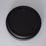 Plafonnier extérieur rond en aluminium noir mat, corps plat étanche Ø300 mm pour montage plafond