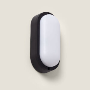 Plafonnier LED Extérieur Ovale 15W Hublot Black IP65 85x173 mm Blanc chaud 3000K