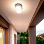 Plafonnier LED extérieur ovale blanc, fixation en surface, lumière blanc chaud