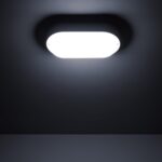 Plafonnier ovale LED extérieur blanc, fixation en saillie, diffuseur opalin