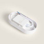 Plafonnier LED ovale blanc avec bloc d'alimentation et câbles apparents