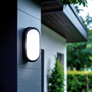 Plafonnier LED Extérieur Ovale 25W Hublot Black IP65 98x198 mm Blanc froid 6500K