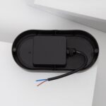 Plafonnier extérieur ovale noir boîtier arrière avec câble électrique à fils dénudés