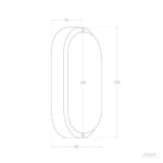 Plafonnier LED Extérieur Ovale 25W Hublot Black IP65 98x198 mm Blanc chaud 3000K