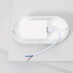 Plafonnier LED ovale blanc surface avec boîtier électrique et câble apparent