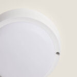 Plafonnier LED extérieur rond blanc, diffuseur opalin, montage en saillie, Ø155 mm