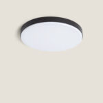 Plafonnier LED Extérieur Rond 24W Dimmable Ø220 mm Noir