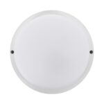 Plafonnier rond extérieur blanc, diffuseur opale et fixation à vis