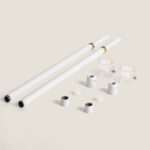 Plafonnier LED orientable 1 m blanc avec tubes, supports et caches transparents