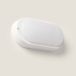 Plafonnier LED Ovale 25W Extérieur 94x198 mm IP65 avec Détecteur de Mouvement et Crépusculaire Hublot White