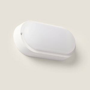 Plafonnier LED Ovale 25W Extérieur 94x198 mm IP65 avec Détecteur de Mouvement et Crépusculaire Hublot White