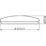 Plafonnier rond affleurant diamètre 320 mm hauteur 68 mm