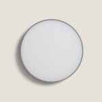 Plafonnier rond LED gris montage en surface avec diffuseur opalin