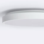 Plafonnier LED rond blanc, montage plafond apparent, design plat et finition mate