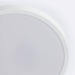 Plafonnier LED rond blanc, diffuseur opale, montage apparent