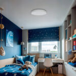 Plafonnier rond blanc monté au plafond, design plat LED, éclairage diffus pour chambre