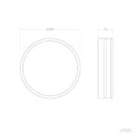 Plafonnier extérieur rond en aluminium Ø285 mm, montage affleurant