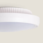 Plafonnier rond extérieur blanc à diffuseur opalin, montage en surface, finition lisse