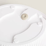 Plafonnier rond blanc intérieur en plastique avec plots de fixation et passage de câble central