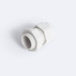 Presse-étoupe blanc avec écrou fileté et bague d'étanchéité pour câble