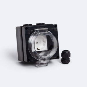 Prise Schuko Étanche Type F IP66 Noir