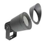 Projecteur extérieur cylindrique gris anthracite avec support réglable