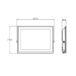 Projecteur LED rectangulaire plat à fixation latérale, dimensions 247×176×26 mm
