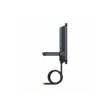 Projecteur LED extérieur noir profil rectangulaire slim avec support de montage et câble d'alimentation enroulé