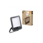 Projecteur LED extérieur noir rectangulaire avec support orientable et diffuseur opalin