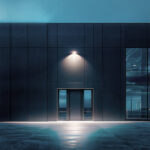 Projecteur LED mural extérieur, faisceau dirigé vers l'entrée, éclairage concentré au-dessus de la porte