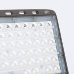 Projecteur LED extérieur rectangulaire gris, boîtier métallique et matrice de lentilles LED sous verre