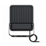 Projecteur LED rectangulaire noir avec support orientable et câble d'alimentation