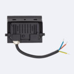 Projecteur LED noir rectangulaire avec dissipateur arrière et câble à conducteurs dénudés