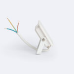 Projecteur LED extérieur blanc compact avec câble dénudé et support réglable