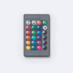 Télécommande IR rectangulaire pour projecteur LED RGBW, boîtier plastique noir, boutons colorés