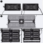 Projecteur LED modulable noir à modules rectangulaires et câbles apparents