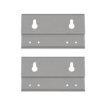 Plaque de montage métal gris, lot de deux, trous en clé et perçages pour vis