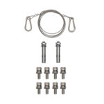 Kit de suspension câble en acier inoxydable avec mousquetons, tiges d'ancrage et vis de fixation
