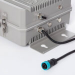 Boîtier d'alimentation LED extérieur gris avec connecteur étanche