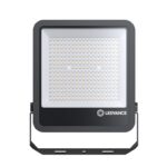 Projecteur LED extérieur rectangulaire noir, matrice LED visible, support mural orientable