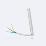 Projecteur LED blanc slim, boîtier aluminium, support réglable et câbles dénudés