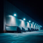 Projecteur LED extérieur mural pour quai de chargement, faisceau large