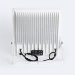 Projecteur LED extérieur blanc, dos à ailettes thermiques avec câble et support réglable