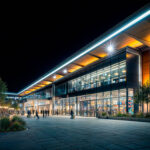 Projecteur LED extérieur slim monté sous auvent, éclairage directionnel nocturne