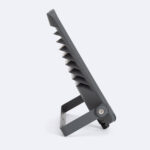 Projecteur LED extérieur gris foncé à ailettes, boîtier métallique fin avec support réglable