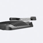 Projecteur LED extérieur gris anthracite en aluminium avec ailettes de refroidissement et support réglable