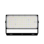 Projecteur LED extérieur rectangulaire noir avec matrice de LED et support de fixation