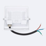 Projecteur LED blanc rectangulaire avec support de fixation et câble trois conducteurs