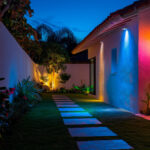 Projecteur LED extérieur mural éclairage multicolore RGB pour façade et chemin